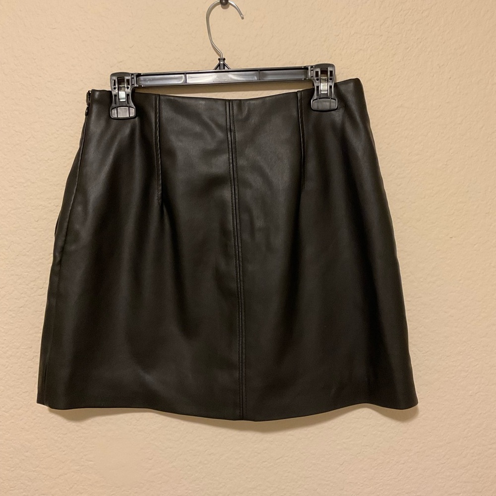 Leather mini skirt